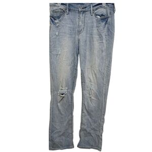 Pre Loved Womens Size 8 Signature by Levi Strauss Blue Straight Distressed Jeans